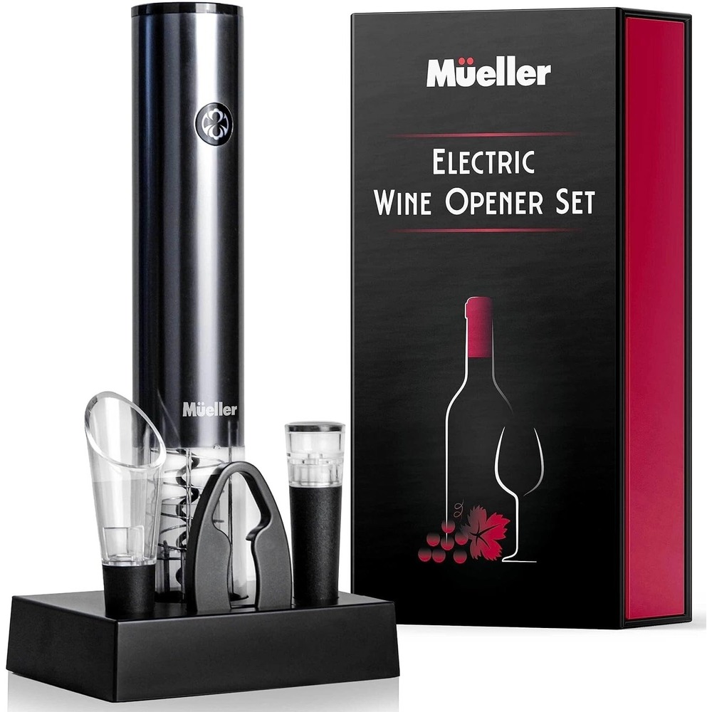 Mueller AUSTRIA Electric Wine Opener Set Cutter Pourer Stopper WO-110 - NEW